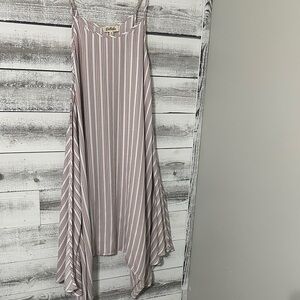 Listicle Asymmetrical Striped Dress in Pink, White & Navy